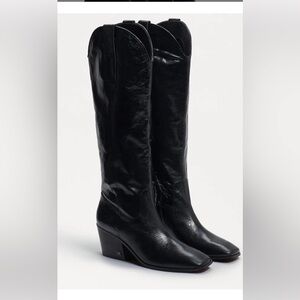 Sam Edelman Britten Leather Western Boots, size 9